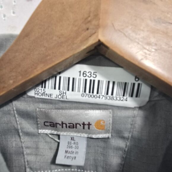 Carhartt Shirt Mens XL Short Sleeve Button Up Gray Collared Work Mechanic Shop - Picture 3 of 15